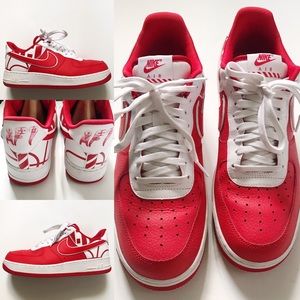 Nike Air Force One's red and white size 9